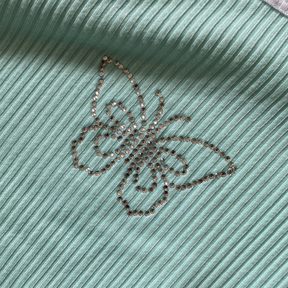 Y2K Queen Rhinestone Tank-Mint - Picture 6 of 15